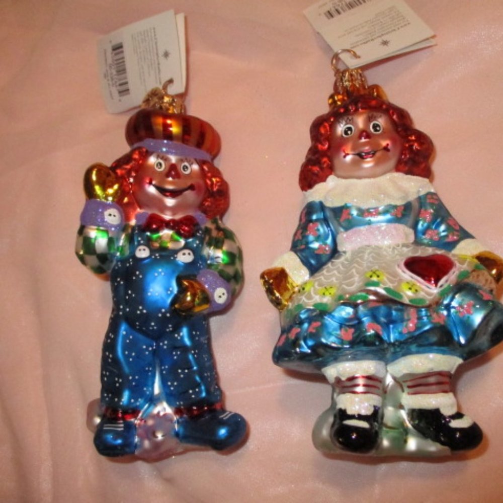 Christopher Radko Christmas Ornament Raggedy Pair